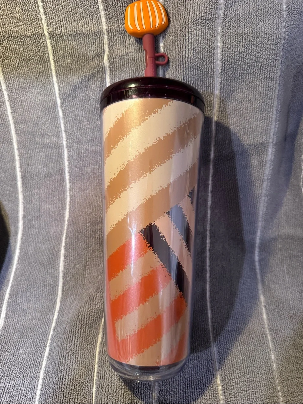 Starbucks Tumbler with Pumpkin Straw Charm